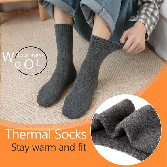 Women’s Winter Socks 5 Pairs Warm Thermal Thick Cozy Boot Crew Socks 5 10 - Picture 4 of 6